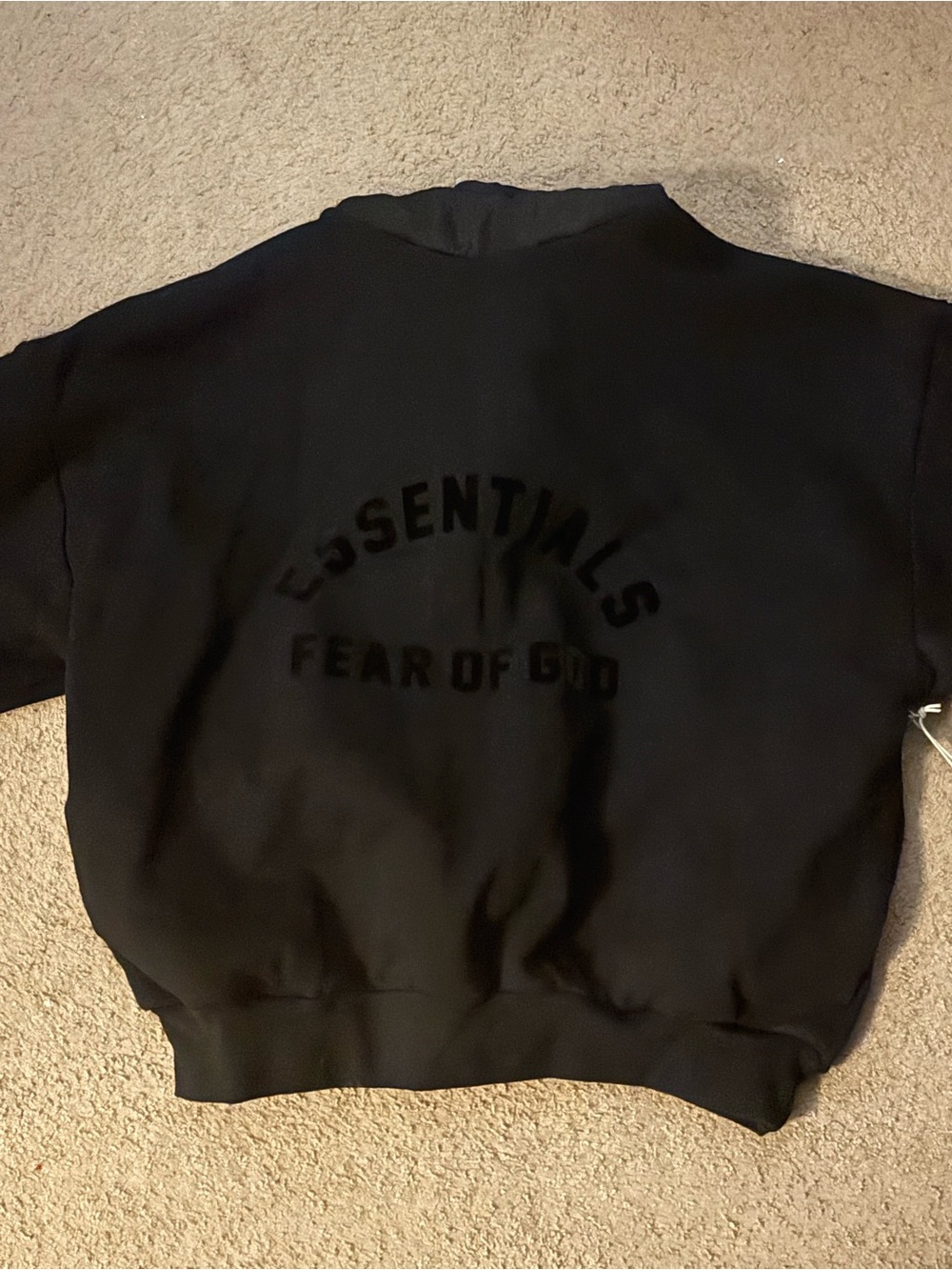 Essentials Men’s Black Crewneck Sweatshirt with Tonal Back Logo